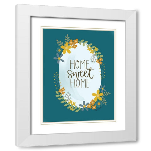 Home Sweet Home White Modern Wood Framed Art Print with Double Matting by Larson, Lisa