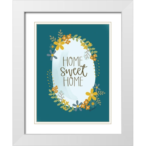 Home Sweet Home White Modern Wood Framed Art Print with Double Matting by Larson, Lisa