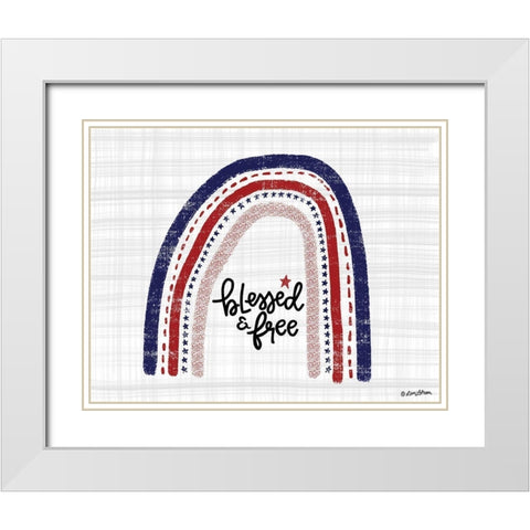 Blessed and Free White Modern Wood Framed Art Print with Double Matting by Larson, Lisa