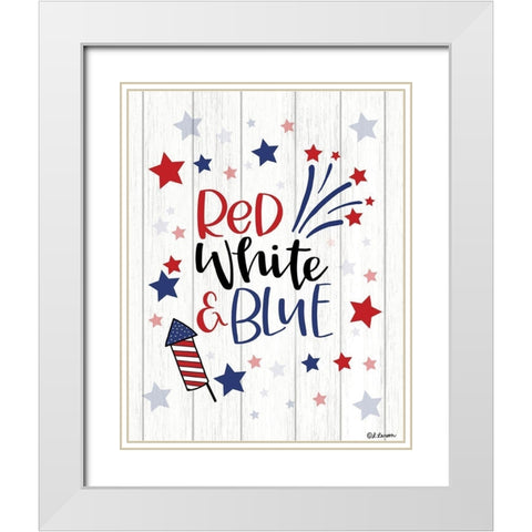 Red White And Blue White Modern Wood Framed Art Print with Double Matting by Larson, Lisa