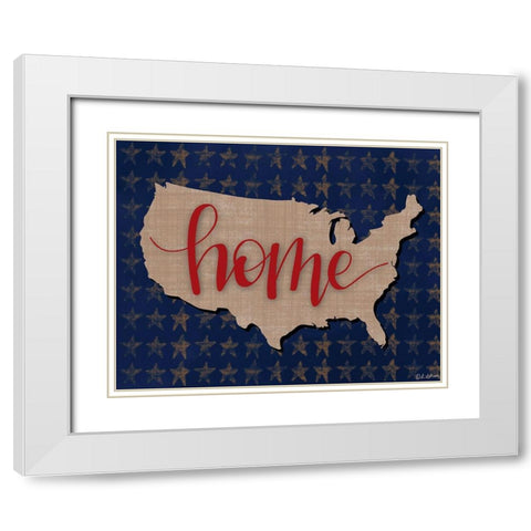 USA Home White Modern Wood Framed Art Print with Double Matting by Larson, Lisa