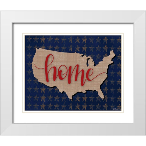 USA Home White Modern Wood Framed Art Print with Double Matting by Larson, Lisa