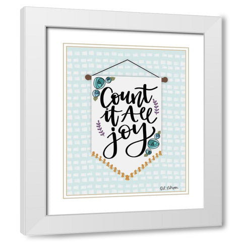 Count It Are Joy White Modern Wood Framed Art Print with Double Matting by Larson, Lisa
