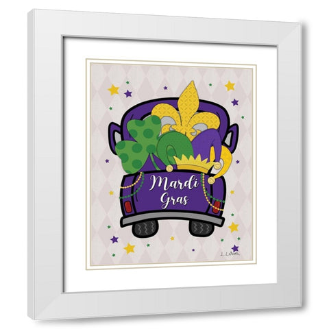 Mardi Gras Truck White Modern Wood Framed Art Print with Double Matting by Larson, Lisa