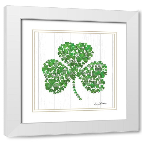 Shamrock White Modern Wood Framed Art Print with Double Matting by Larson, Lisa
