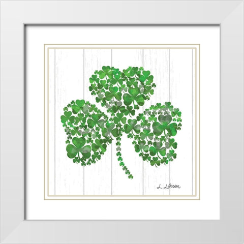 Shamrock White Modern Wood Framed Art Print with Double Matting by Larson, Lisa