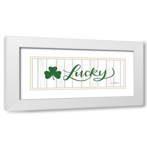 Lucky White Modern Wood Framed Art Print with Double Matting by Larson, Lisa