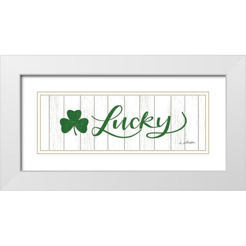 Lucky White Modern Wood Framed Art Print with Double Matting by Larson, Lisa
