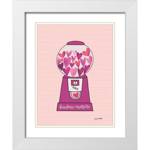 Kindness Matters White Modern Wood Framed Art Print with Double Matting by Larson, Lisa