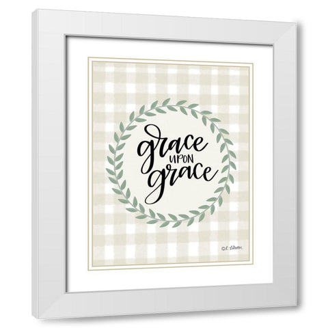 Grace upon Grace White Modern Wood Framed Art Print with Double Matting by Larson, Lisa