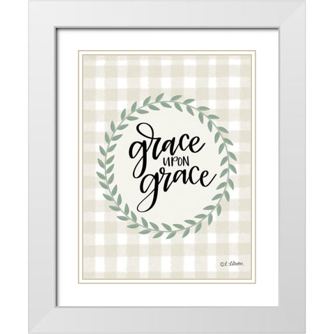 Grace upon Grace White Modern Wood Framed Art Print with Double Matting by Larson, Lisa