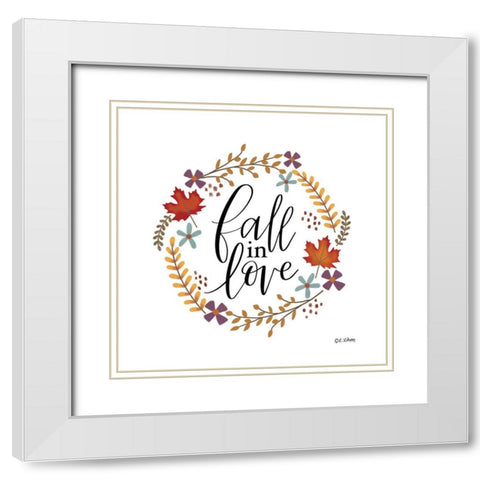 Fall In Love White Modern Wood Framed Art Print with Double Matting by Larson, Lisa