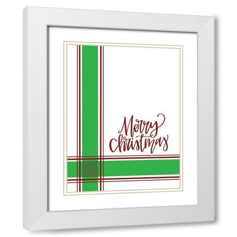 Farmhouse Merry Christmas    White Modern Wood Framed Art Print with Double Matting by Larson, Lisa