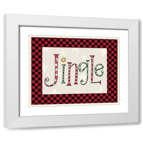 Jingle White Modern Wood Framed Art Print with Double Matting by Larson, Lisa