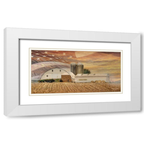 American Farmland White Modern Wood Framed Art Print with Double Matting by Deiter, Lori