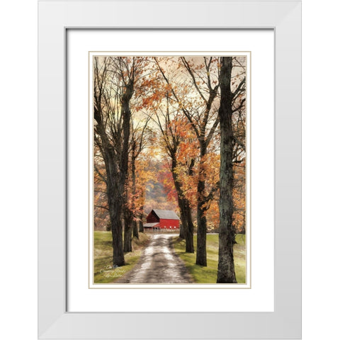On Those Country Roads White Modern Wood Framed Art Print with Double Matting by Deiter, Lori