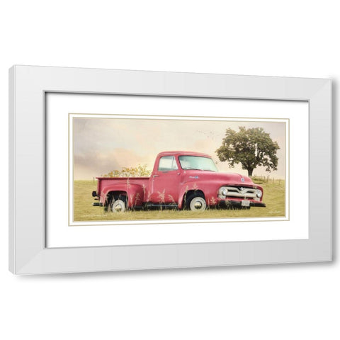 Country Parking Spot White Modern Wood Framed Art Print with Double Matting by Deiter, Lori