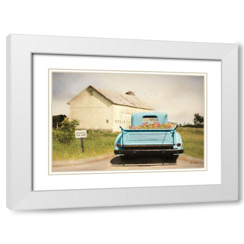 Flowers for Sale White Modern Wood Framed Art Print with Double Matting by Deiter, Lori