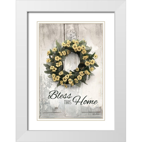 Bless This Home White Modern Wood Framed Art Print with Double Matting by Deiter, Lori