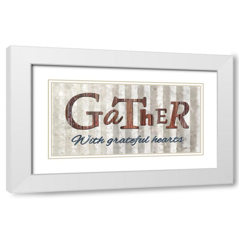Gather with Graceful Hearts White Modern Wood Framed Art Print with Double Matting by Deiter, Lori