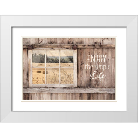 Enjoy the Simple Life White Modern Wood Framed Art Print with Double Matting by Deiter, Lori