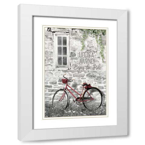 Life is a Journey White Modern Wood Framed Art Print with Double Matting by Deiter, Lori