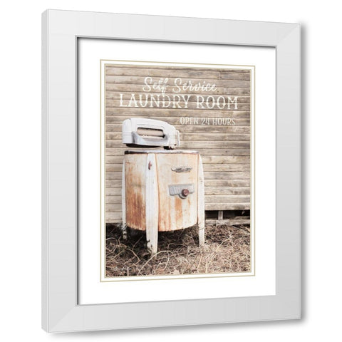 Laundry Room White Modern Wood Framed Art Print with Double Matting by Deiter, Lori