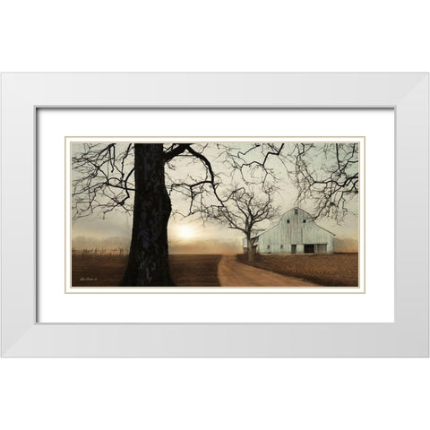 Millersburg Sunrise White Modern Wood Framed Art Print with Double Matting by Deiter, Lori