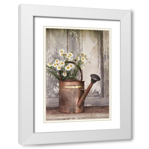 The Friendliest Flowers White Modern Wood Framed Art Print with Double Matting by Deiter, Lori