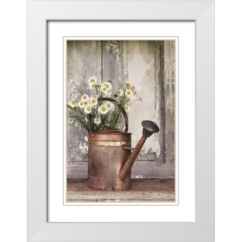 The Friendliest Flowers White Modern Wood Framed Art Print with Double Matting by Deiter, Lori