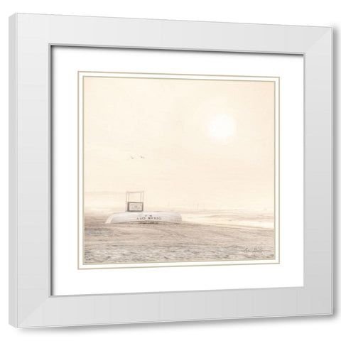 Bleached Beach   White Modern Wood Framed Art Print with Double Matting by Deiter, Lori