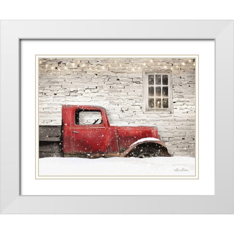 Winter Parking Spot White Modern Wood Framed Art Print with Double Matting by Deiter, Lori