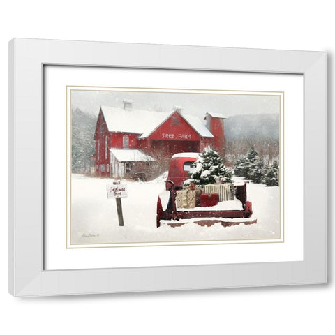 Tree Farm Christmas   White Modern Wood Framed Art Print with Double Matting by Deiter, Lori