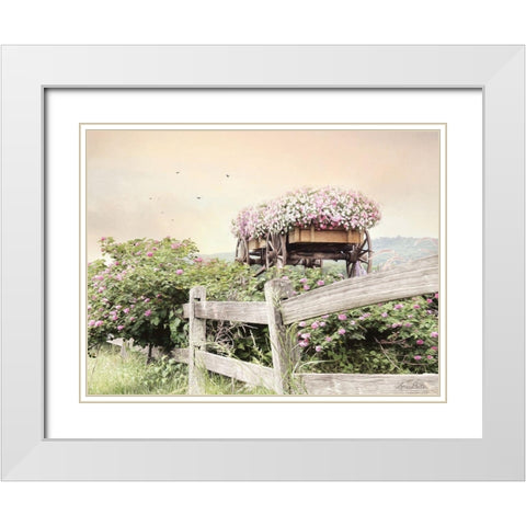 Flower Wagon  White Modern Wood Framed Art Print with Double Matting by Deiter, Lori