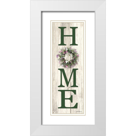 Spring Home Wreath  White Modern Wood Framed Art Print with Double Matting by Deiter, Lori