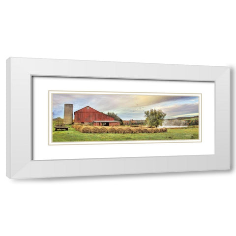 Tioga Hay Bales White Modern Wood Framed Art Print with Double Matting by Deiter, Lori