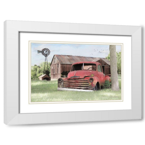 Red and Rusty II    White Modern Wood Framed Art Print with Double Matting by Deiter, Lori