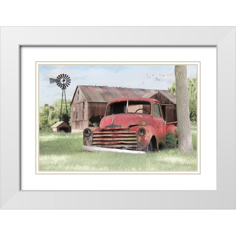Red and Rusty II    White Modern Wood Framed Art Print with Double Matting by Deiter, Lori