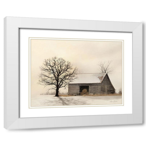 Winter Shadows   White Modern Wood Framed Art Print with Double Matting by Deiter, Lori