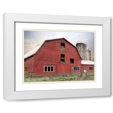 Hay Filled Barn White Modern Wood Framed Art Print with Double Matting by Deiter, Lori