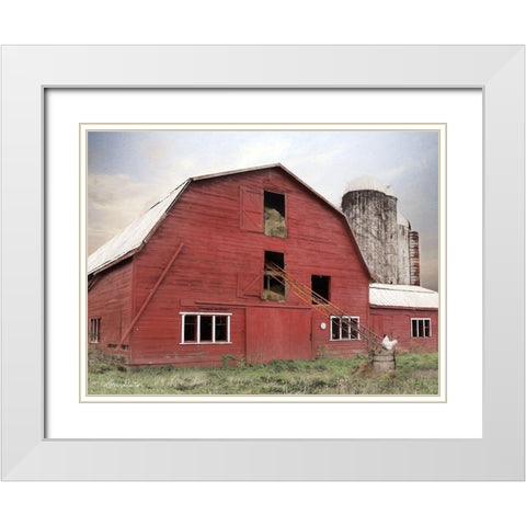 Hay Filled Barn White Modern Wood Framed Art Print with Double Matting by Deiter, Lori