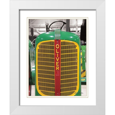 Oliver Tractor White Modern Wood Framed Art Print with Double Matting by Deiter, Lori