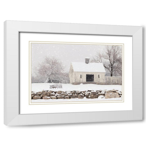 Virginia Snow Storm White Modern Wood Framed Art Print with Double Matting by Deiter, Lori