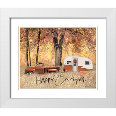 Fall Camping     White Modern Wood Framed Art Print with Double Matting by Deiter, Lori