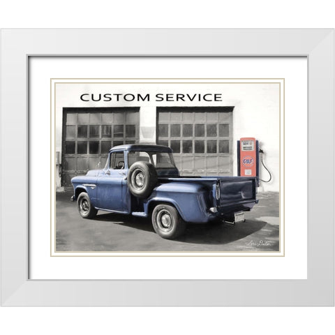 Gulf Service Station    White Modern Wood Framed Art Print with Double Matting by Deiter, Lori