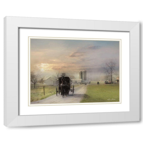 Morning Exercise White Modern Wood Framed Art Print with Double Matting by Deiter, Lori