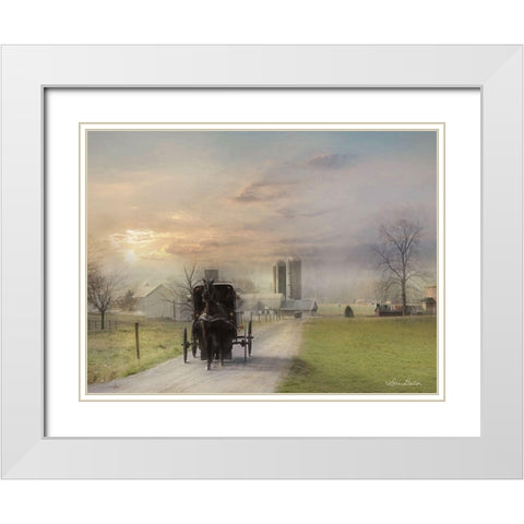 Morning Exercise White Modern Wood Framed Art Print with Double Matting by Deiter, Lori