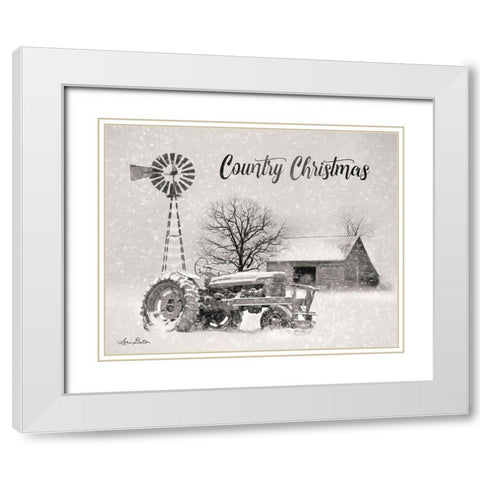 Country Christmas      White Modern Wood Framed Art Print with Double Matting by Deiter, Lori