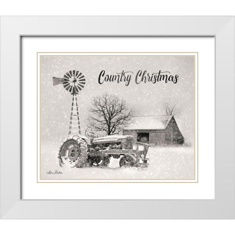 Country Christmas      White Modern Wood Framed Art Print with Double Matting by Deiter, Lori
