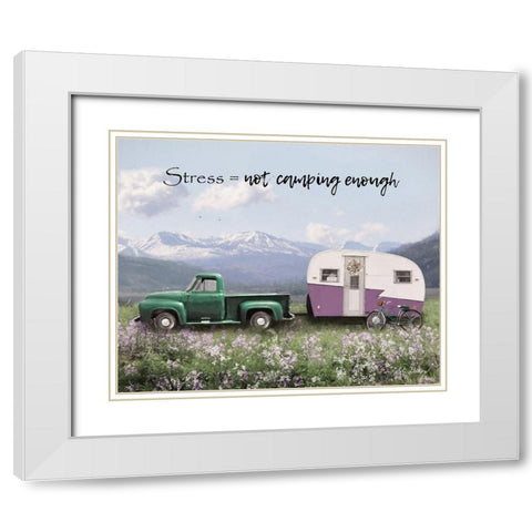 Camping Stress II White Modern Wood Framed Art Print with Double Matting by Deiter, Lori